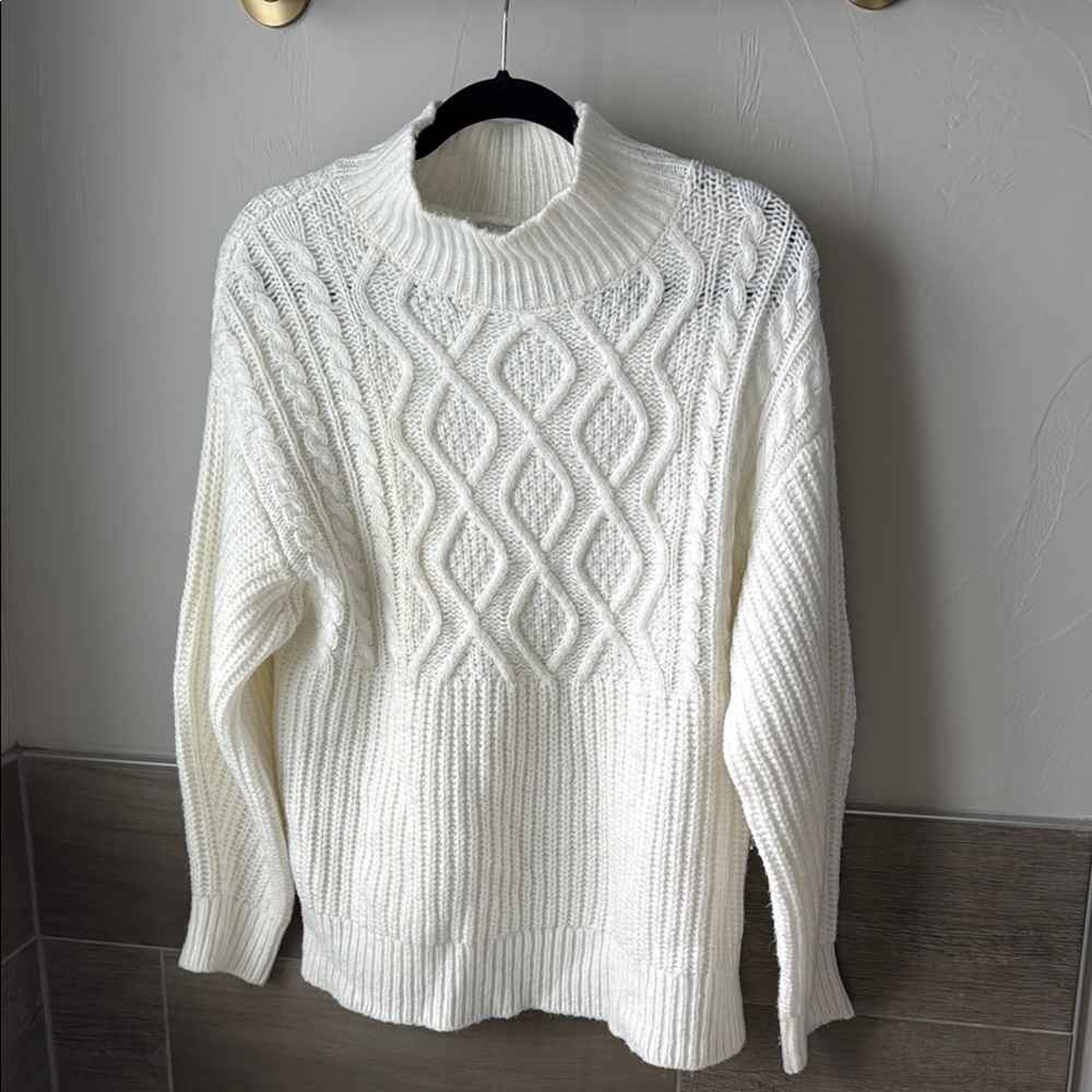 Cozy White Cable Knit Sweater